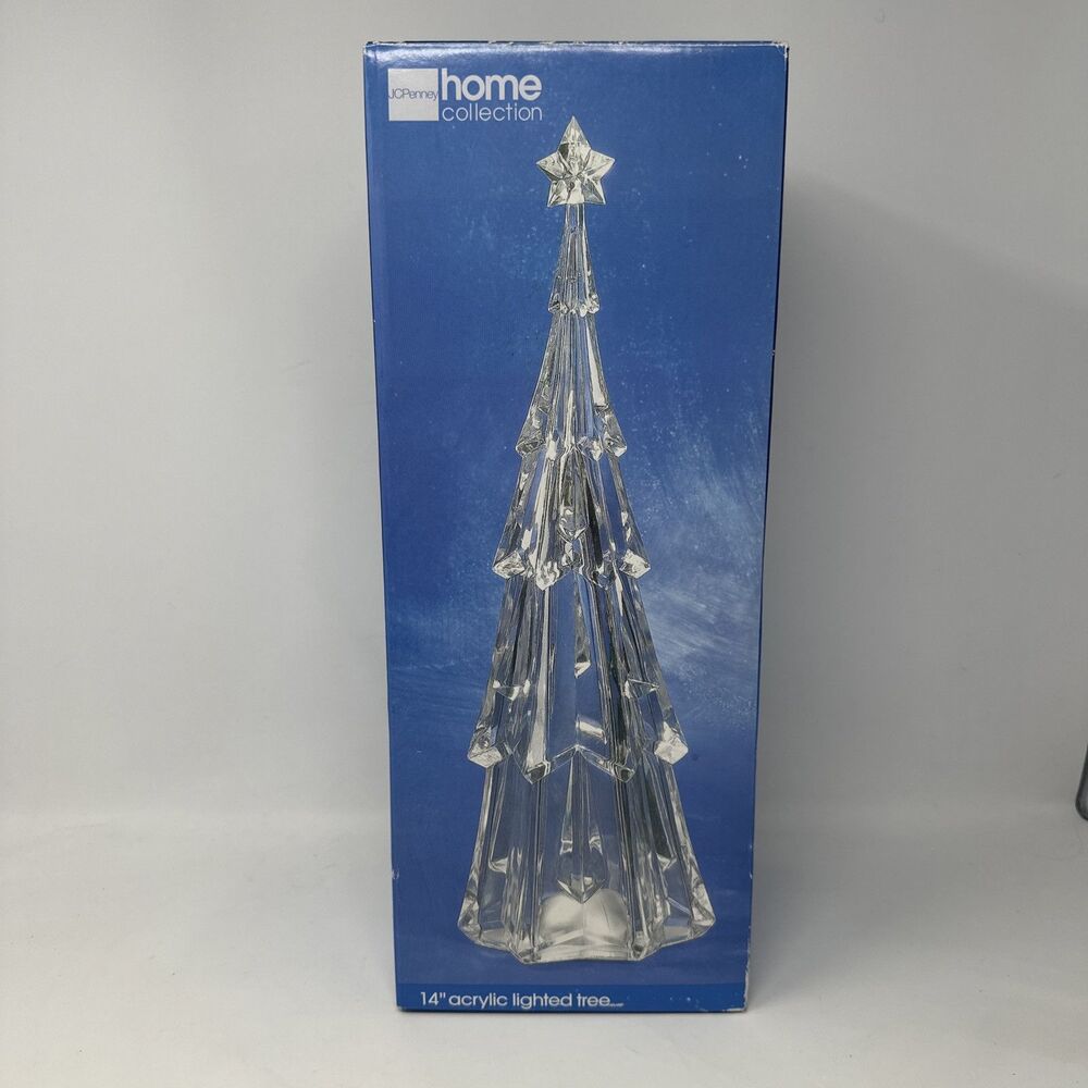 Vintage JCPenney Home Acrylics Aglow 14 Inch Lighted Christmas Tree New